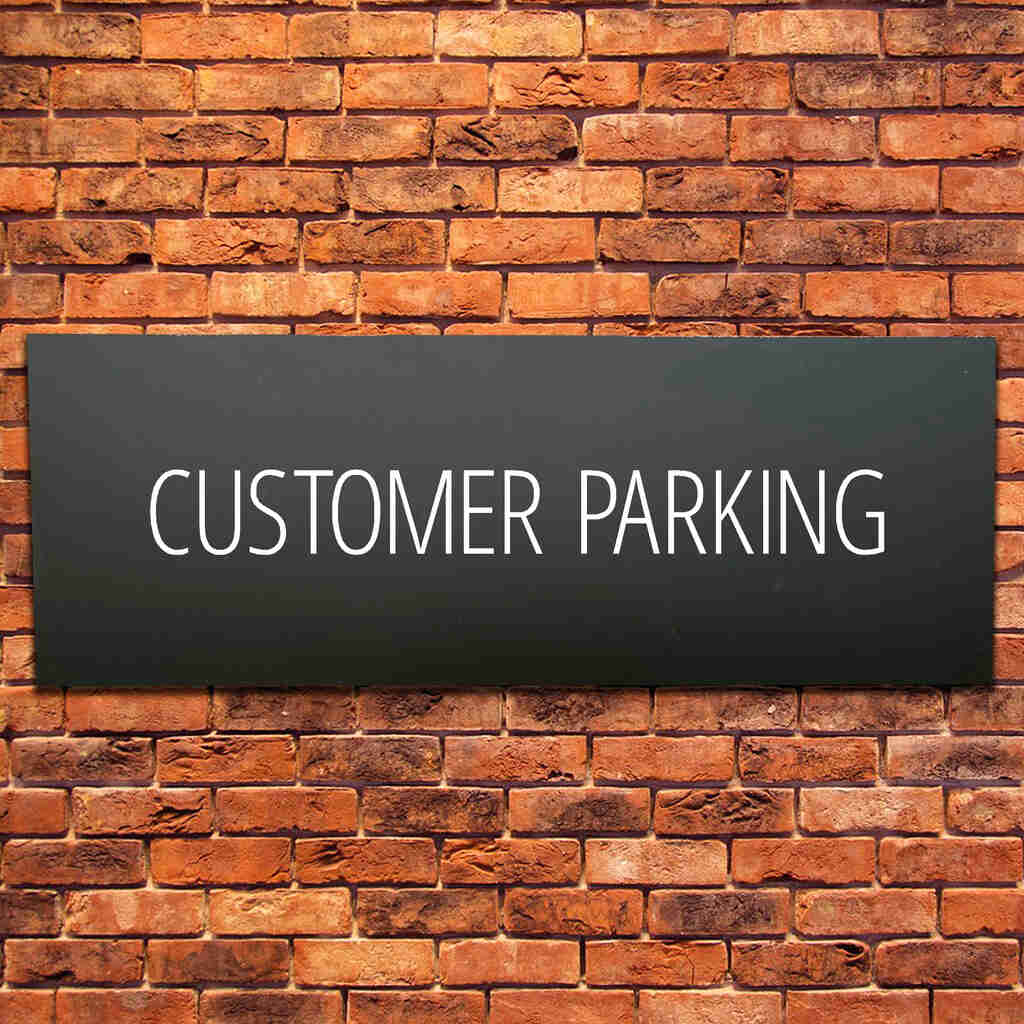 Customer Parking Sign Midnight Black Landscape - The Sign Shed