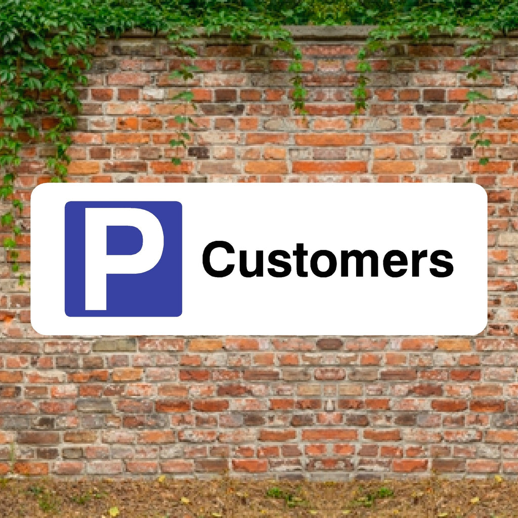 Customers Parking P Landscape Sign - The Sign Shed