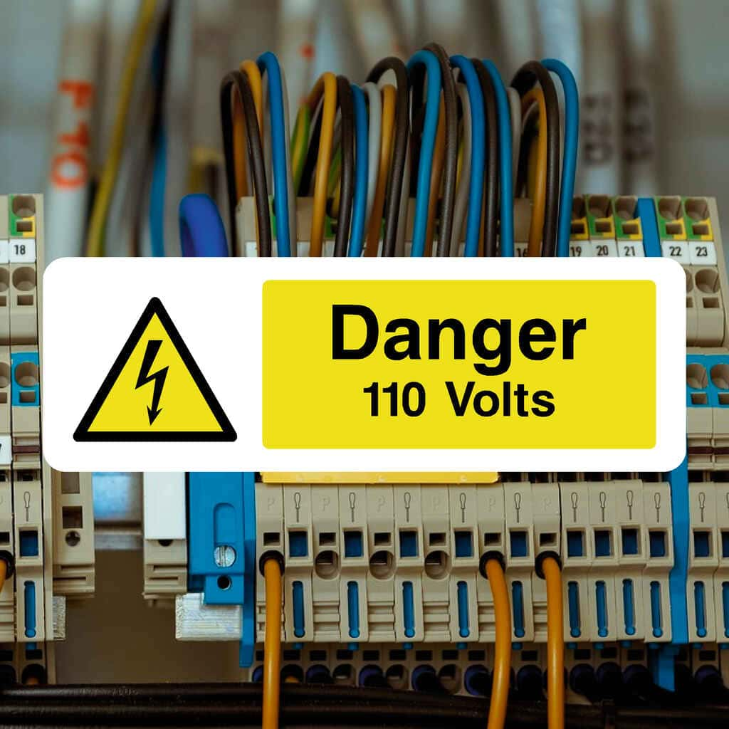 Danger 110 Volts Safety Sign - The Sign Shed