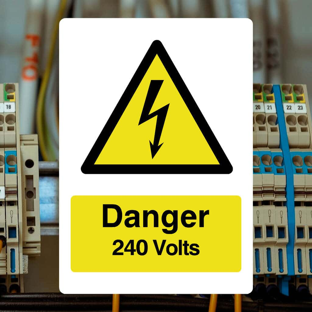 Danger 240 Volts Electrical Sign - The Sign Shed