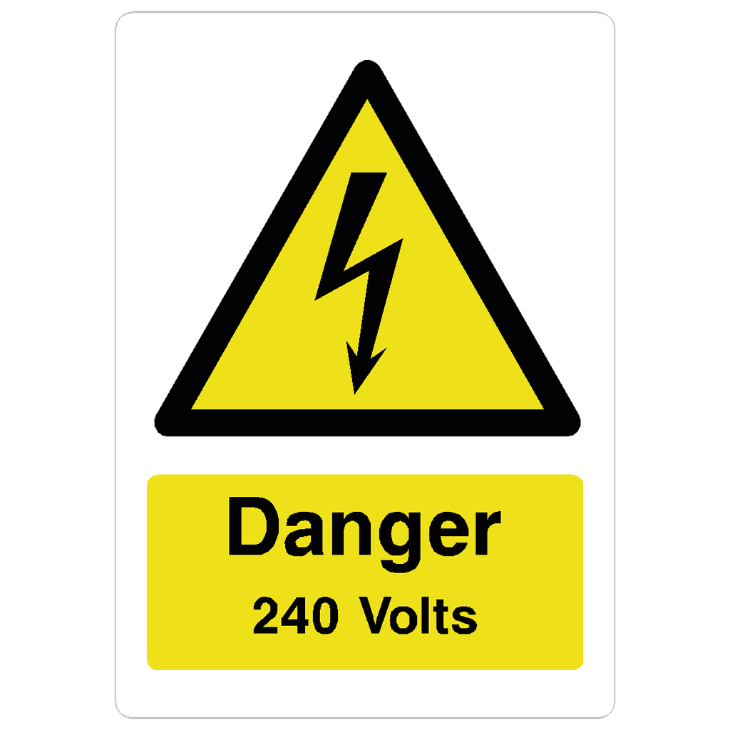 Danger 240 Volts Electrical Sign - The Sign Shed