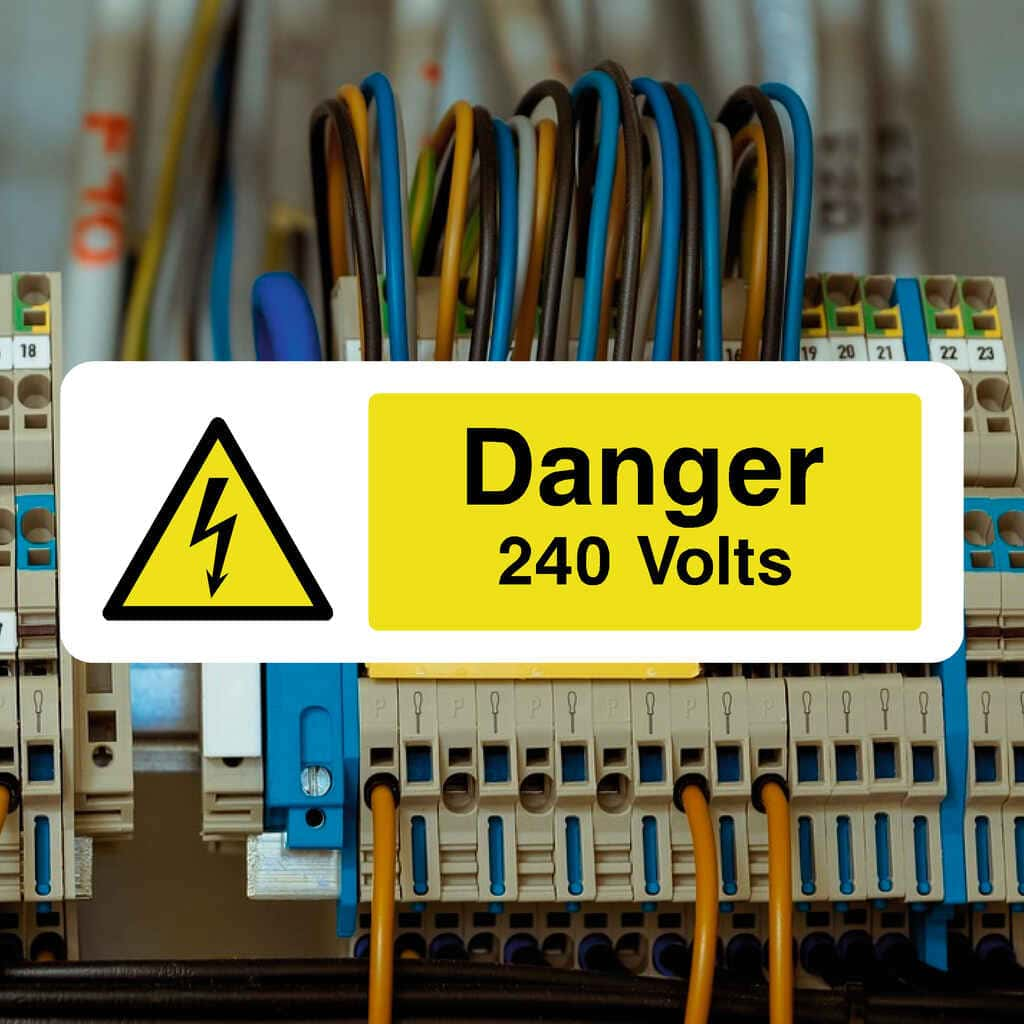 Danger 240 Volts Sign - The Sign Shed