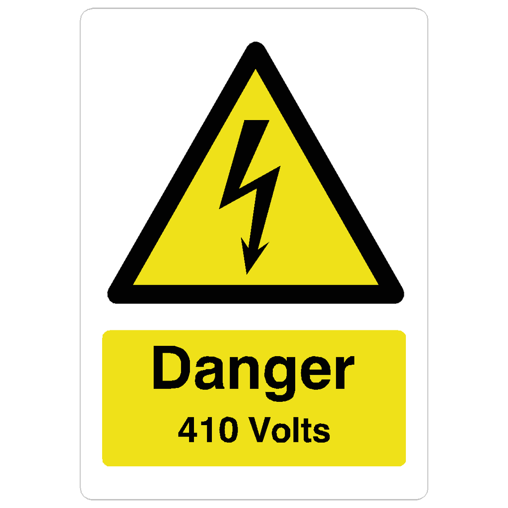 Danger 410 Volts Warning Sign - The Sign Shed