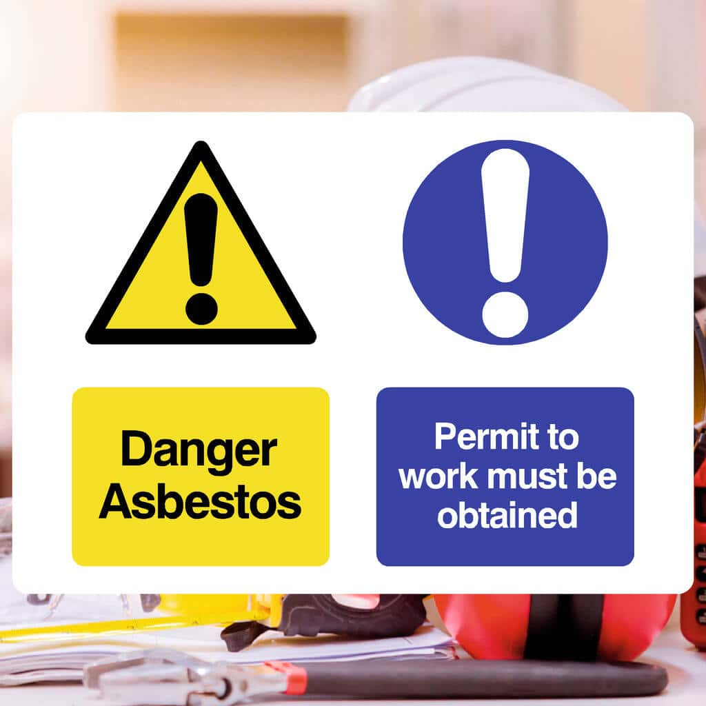 Danger Asbestos Permit Sign - The Sign Shed