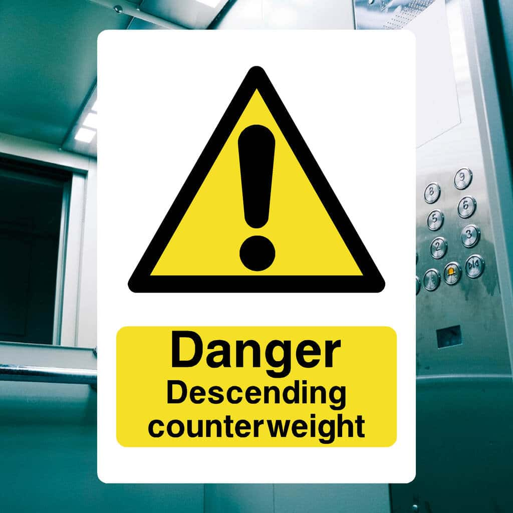 Danger Descending Counterweight Sign - The Sign Shed