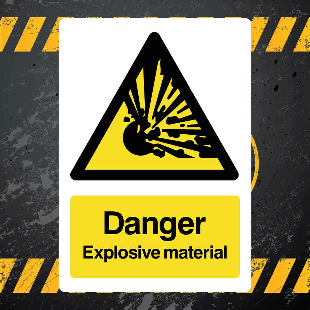 Danger Explosive Material Sign - The Sign Shed