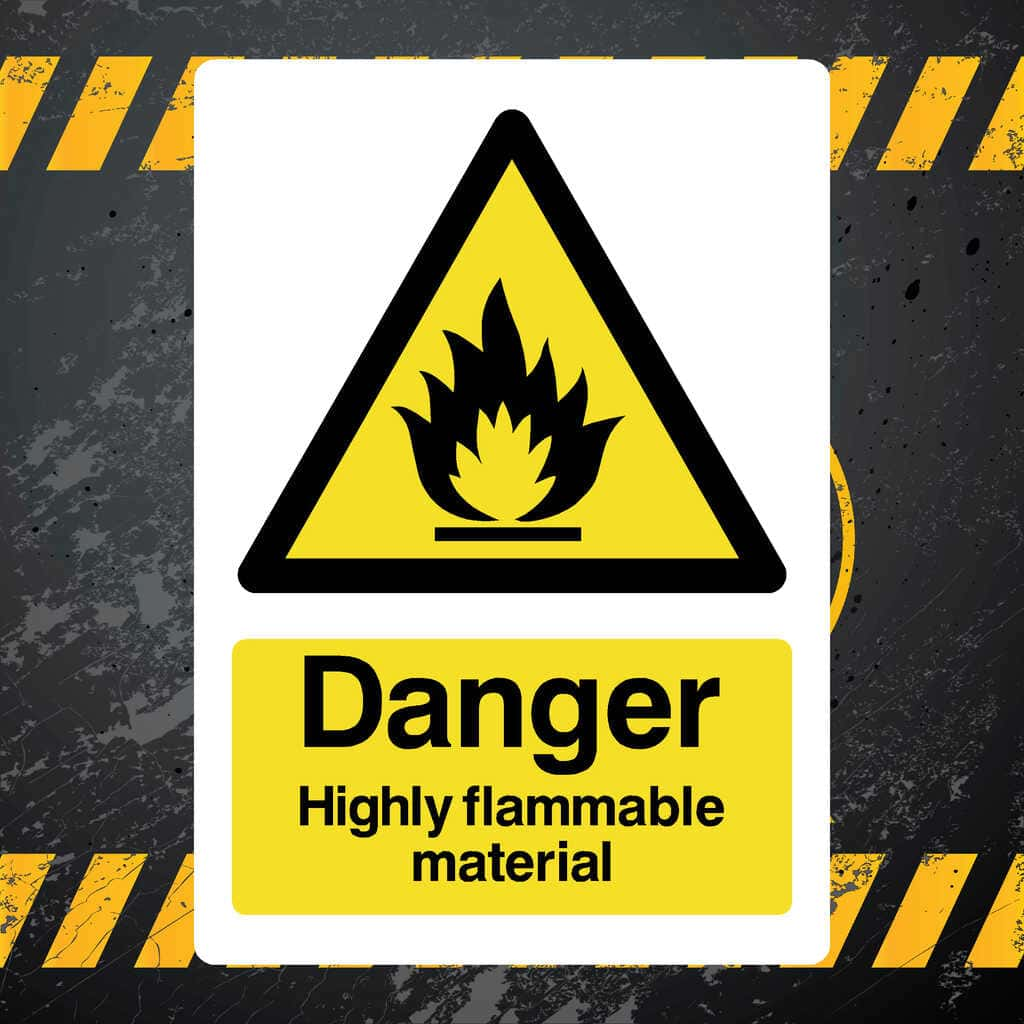 Danger Highly Flammable Material Sign - The Sign Shed