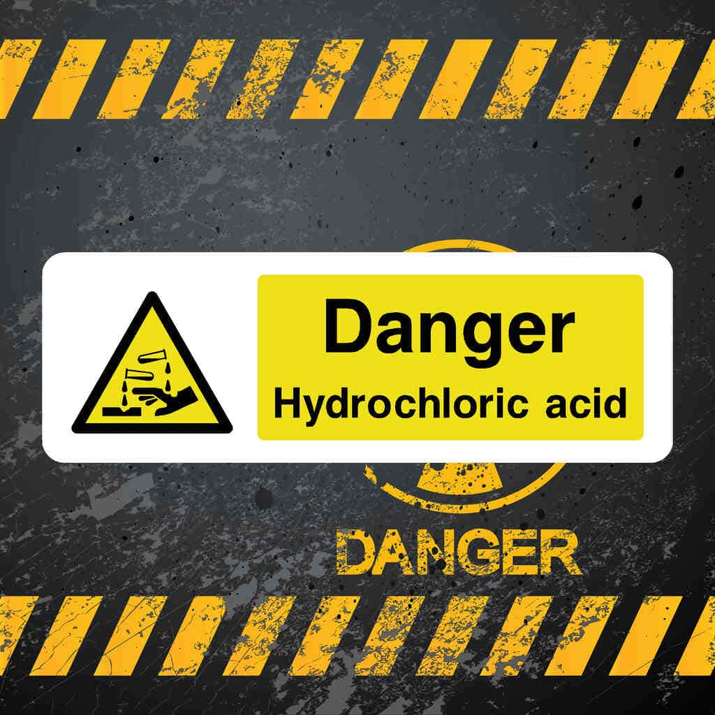 Danger Hydrochloric Acid Sign - The Sign Shed