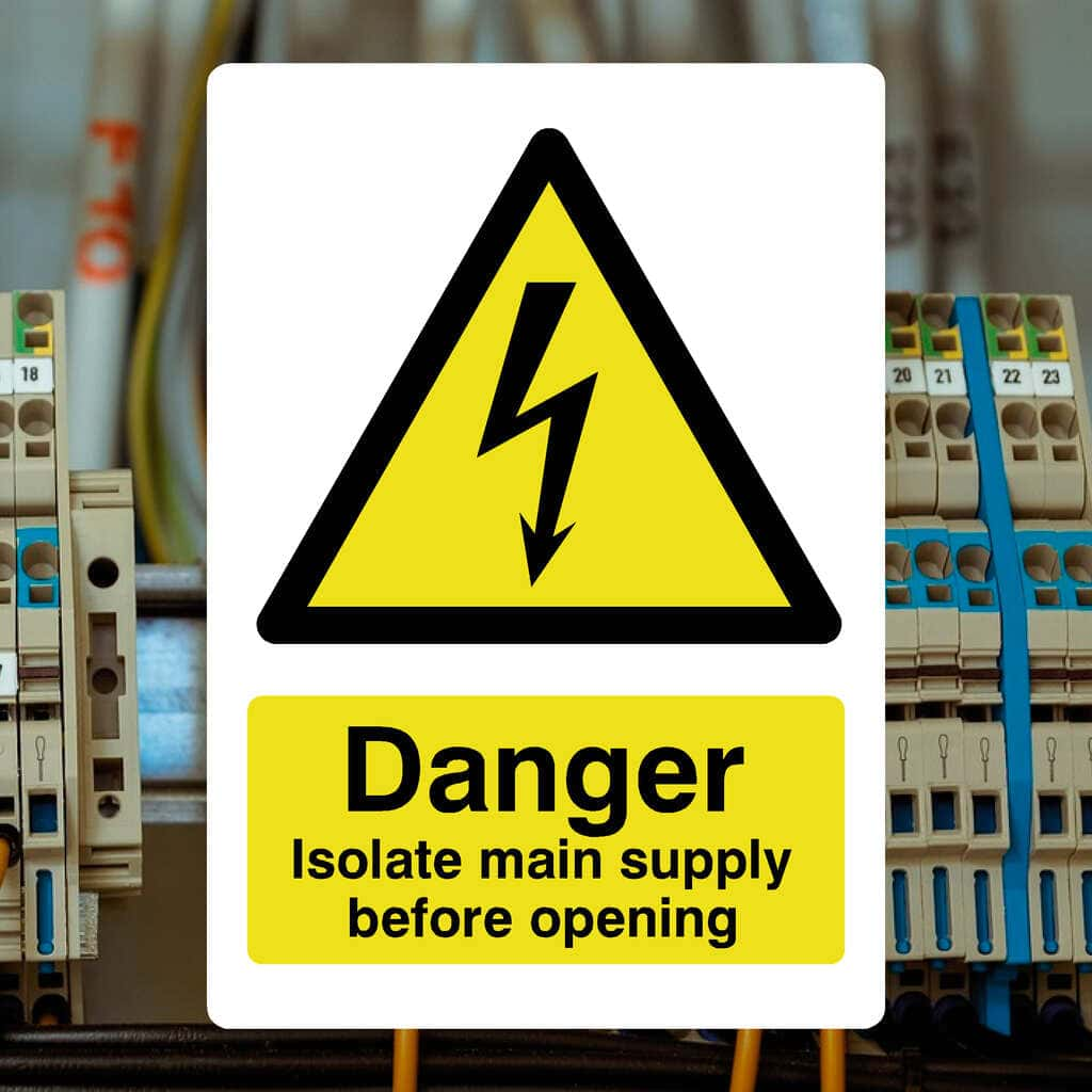 Danger Isolate Main Supply Electrical Sign - The Sign Shed