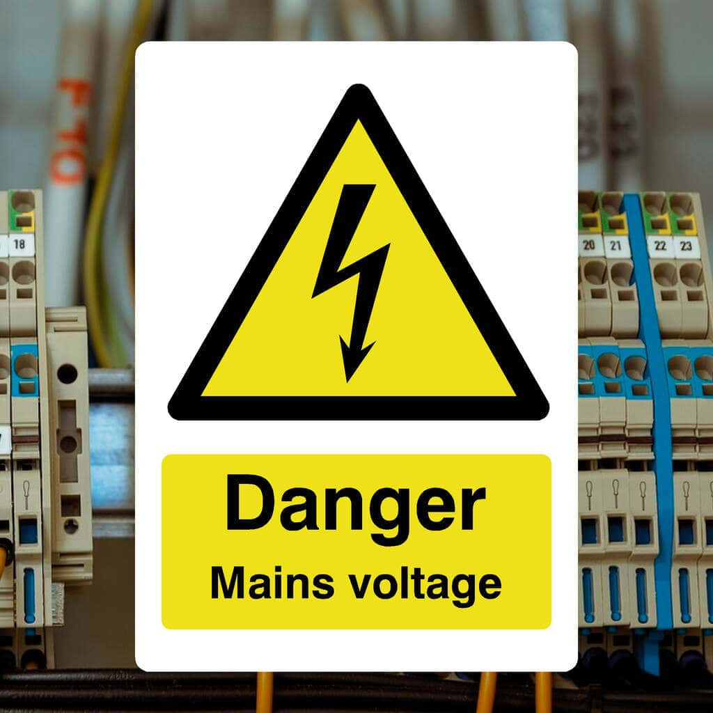 Danger Mains Voltage Sign - The Sign Shed