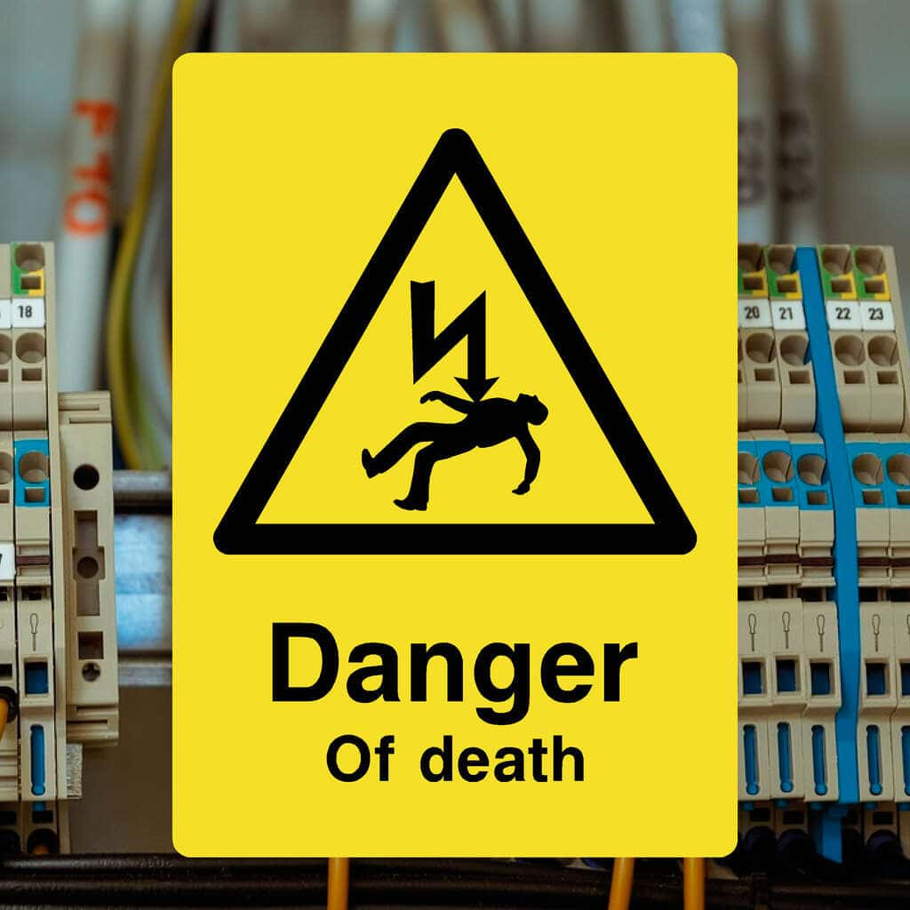 Danger Of Death Yellow Sign - The Sign Shed