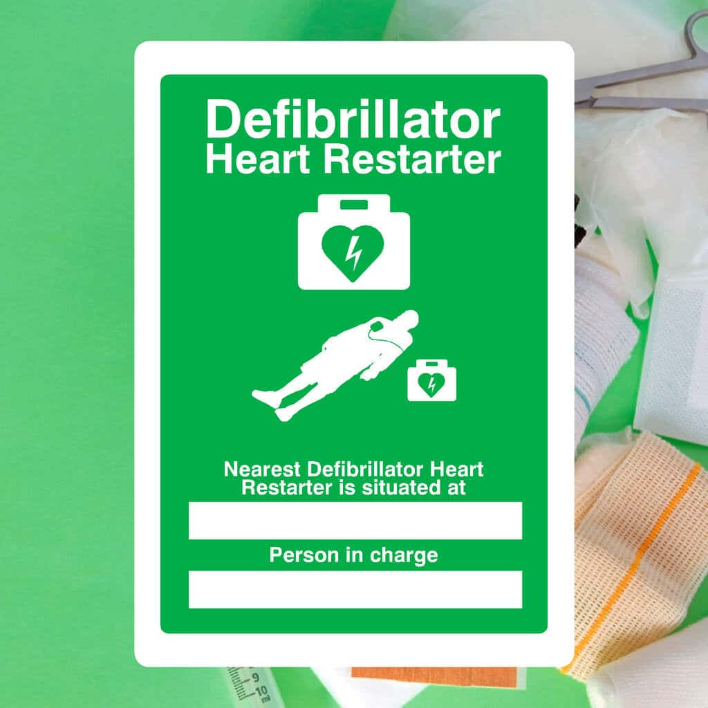 Debrillator Heart Restarter Situated Sign - The Sign Shed