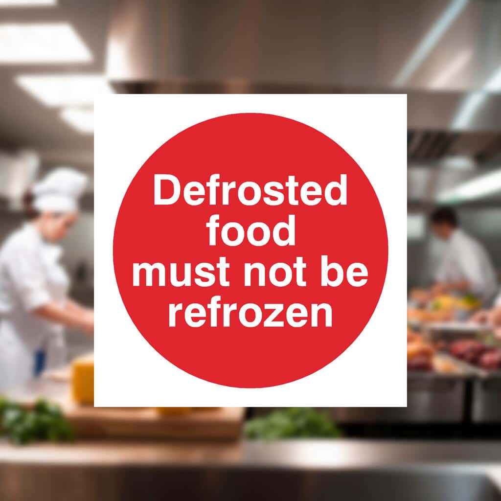 Defrosted Food Must Not Be Refrozen Sign - The Sign Shed