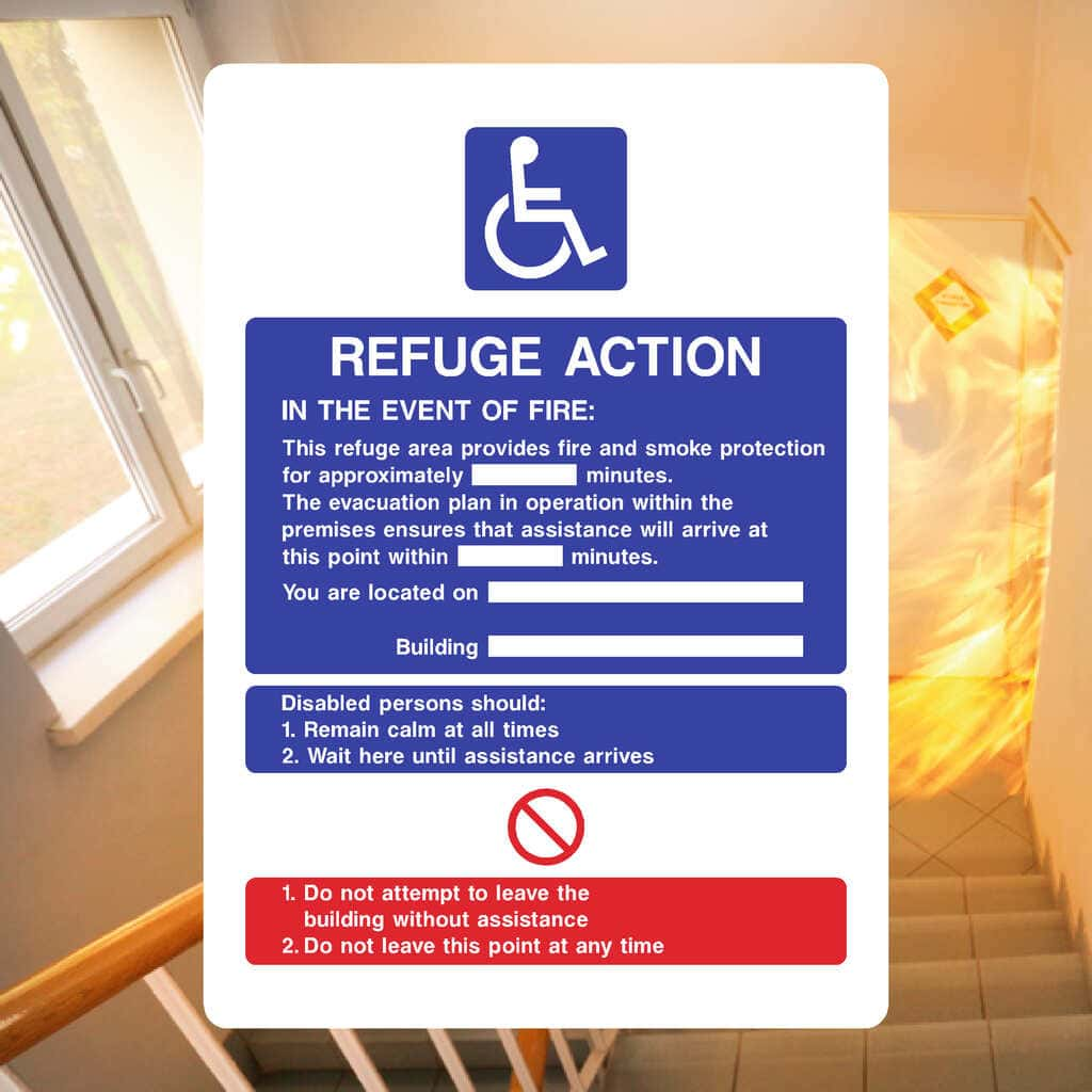 Disabled Refuge Action Sign - The Sign Shed