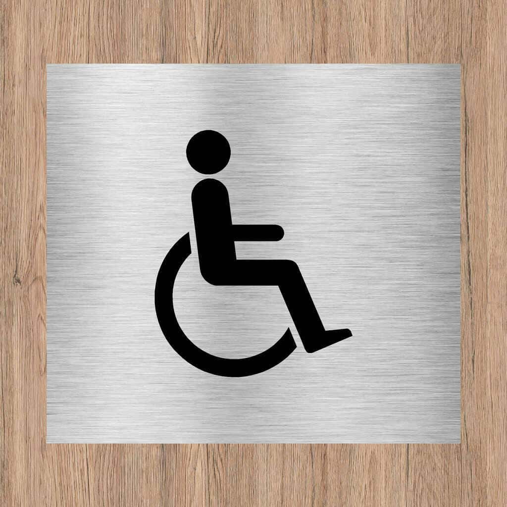 Disabled Toilet Sign in Brushed Silver - The Sign Shed