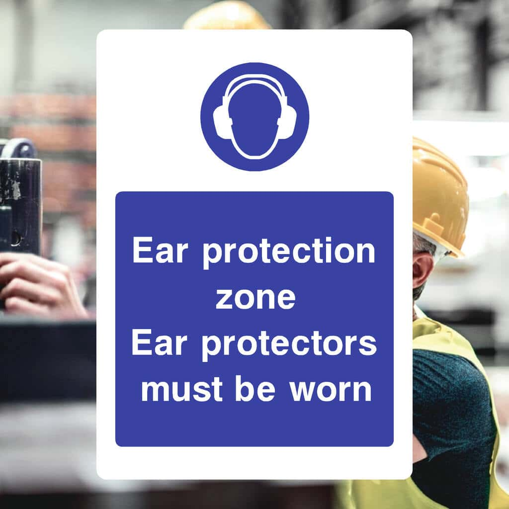 Ear Protection Zone Sign - The Sign Shed