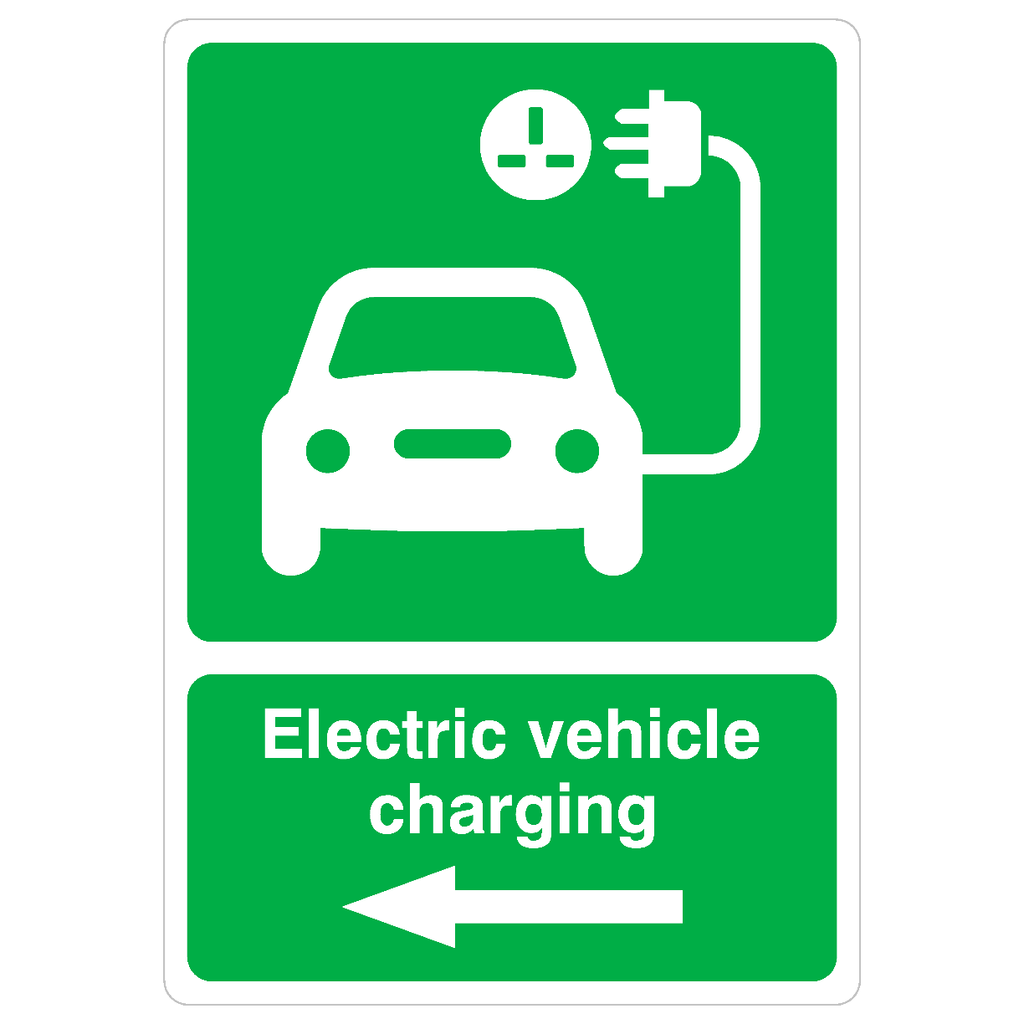 Electric Vehicle Charging Left Sign - The Sign Shed