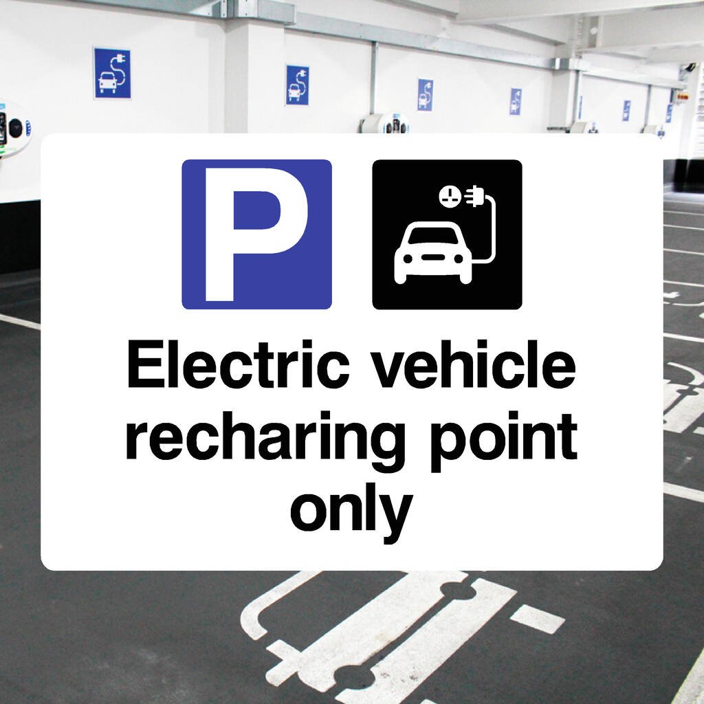 Electric Vehicle EV Recharging Only Sign - The Sign Shed