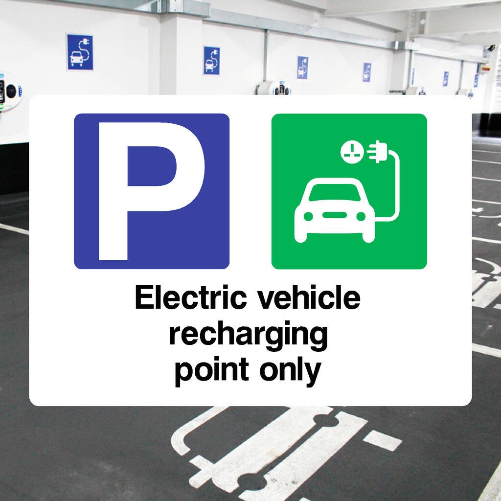 Electric Vehicle EV Recharging Point Only Sign - The Sign Shed