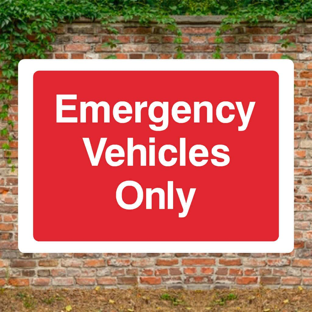 Emergency Vehicles Only Sign - The Sign Shed