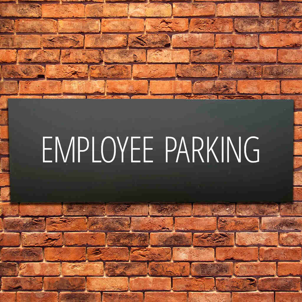 Employee Parking Sign Midnight Black Landscape - The Sign Shed