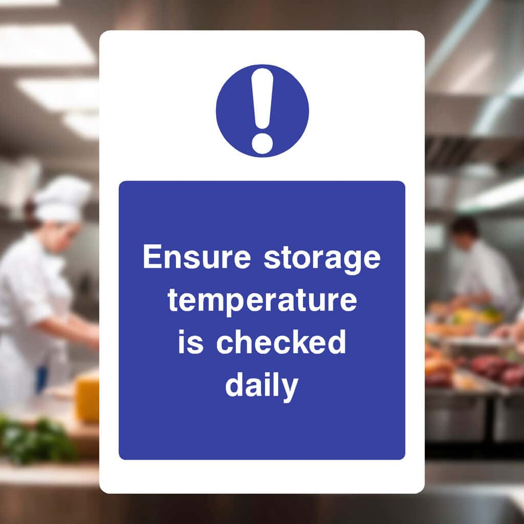 Ensure Storage Temperature Is Checked Daily Sign - The Sign Shed