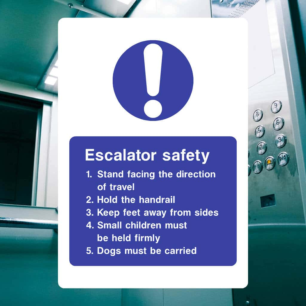 Escalator Rules Safety Sign - The Sign Shed