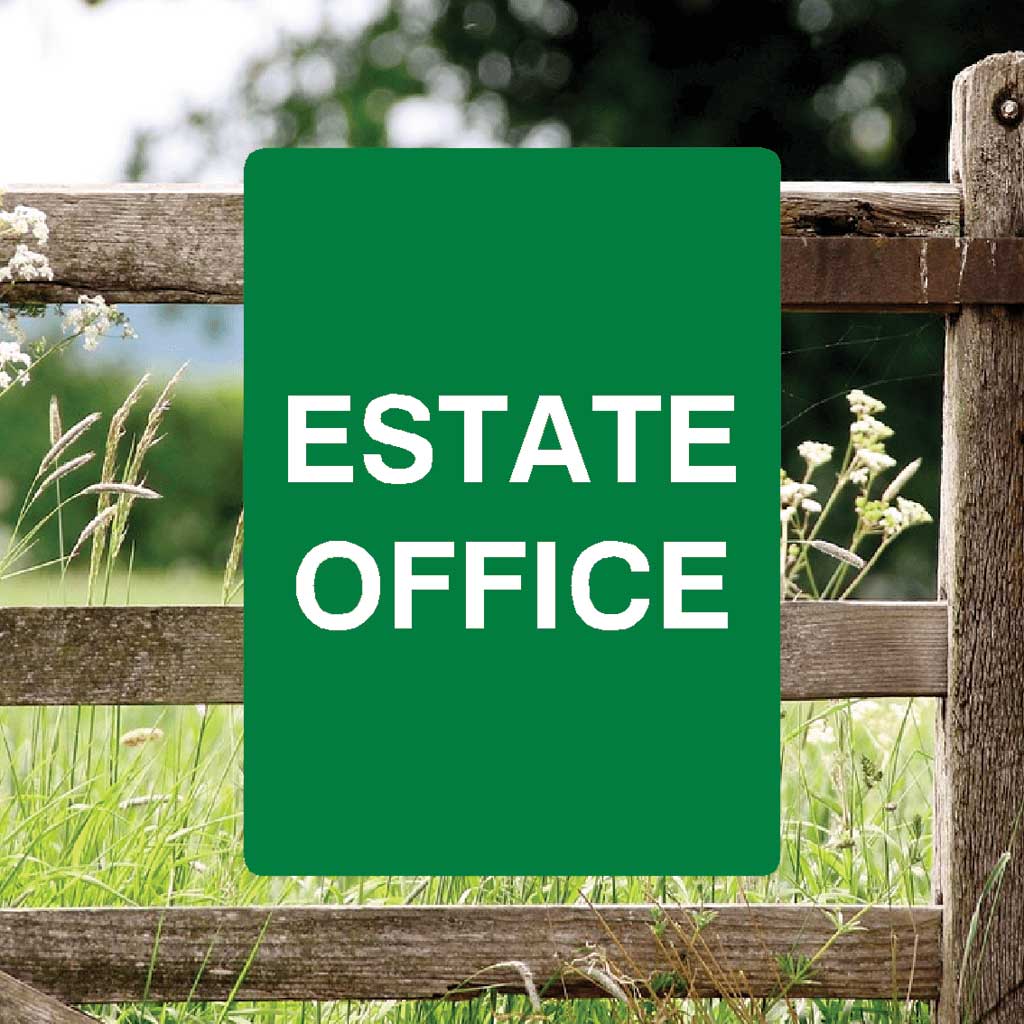 Estate Office Full Colour Sign Portrait - The Sign Shed