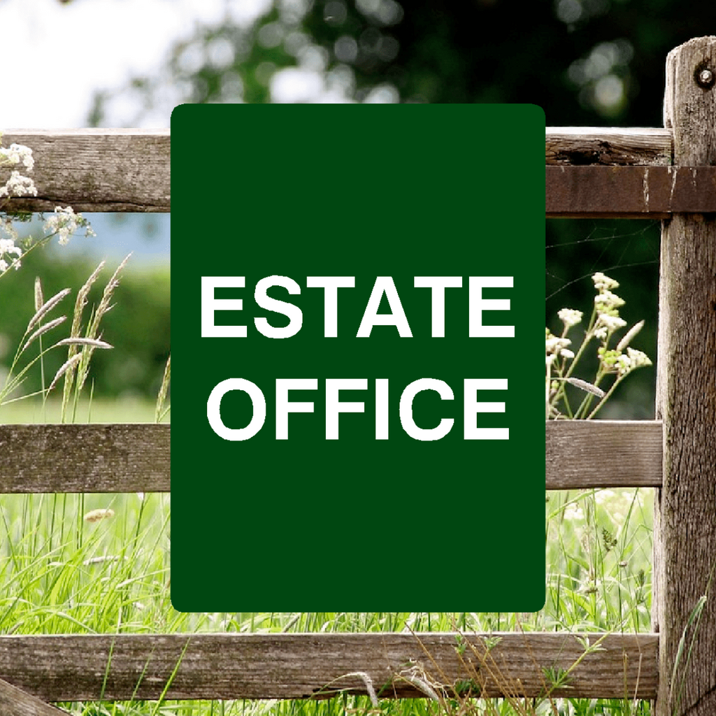 Estate Office Sign Green Portrait 