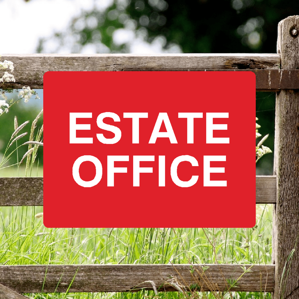 Estate Office Sign Red