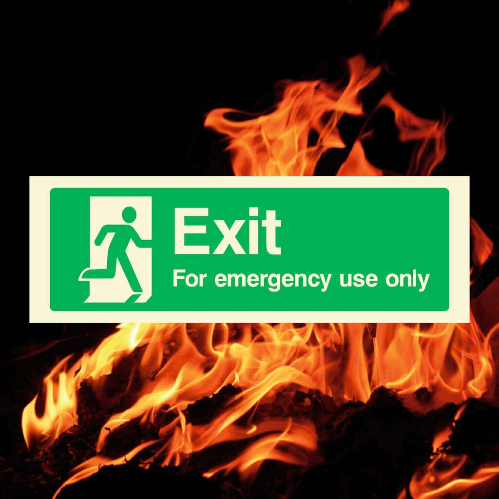 Exit For Emergency Use Only Right Sign - The Sign Shed