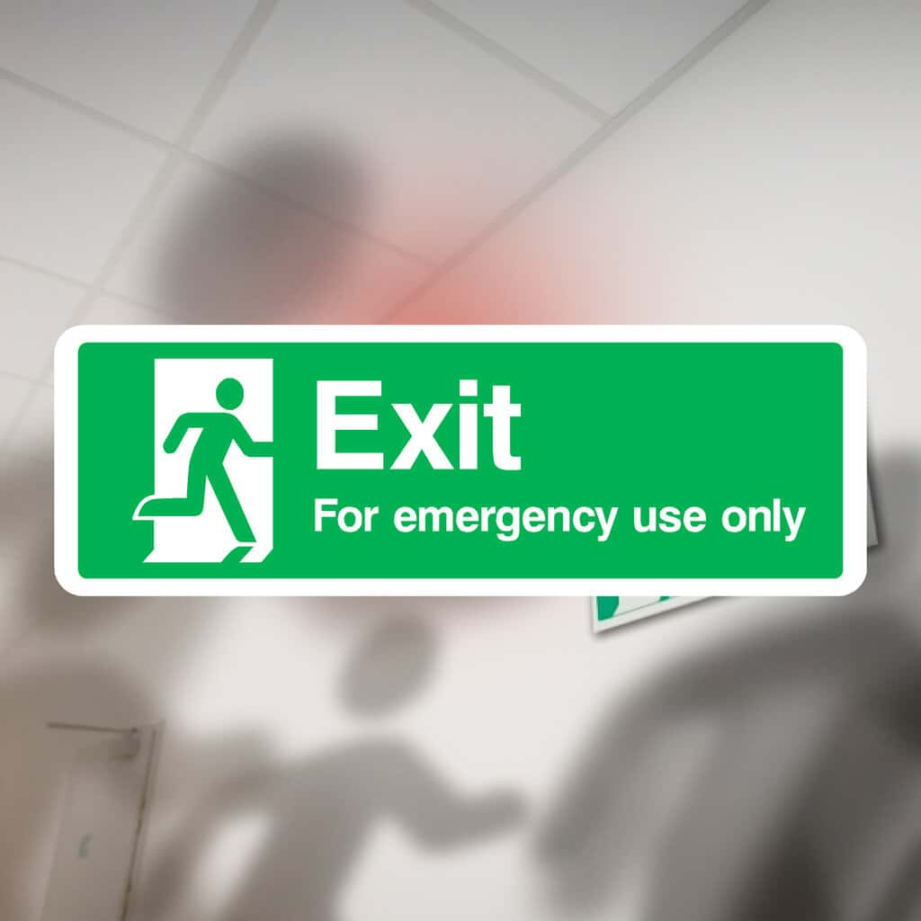 Exit For Emergency Use Only Right Sign - The Sign Shed