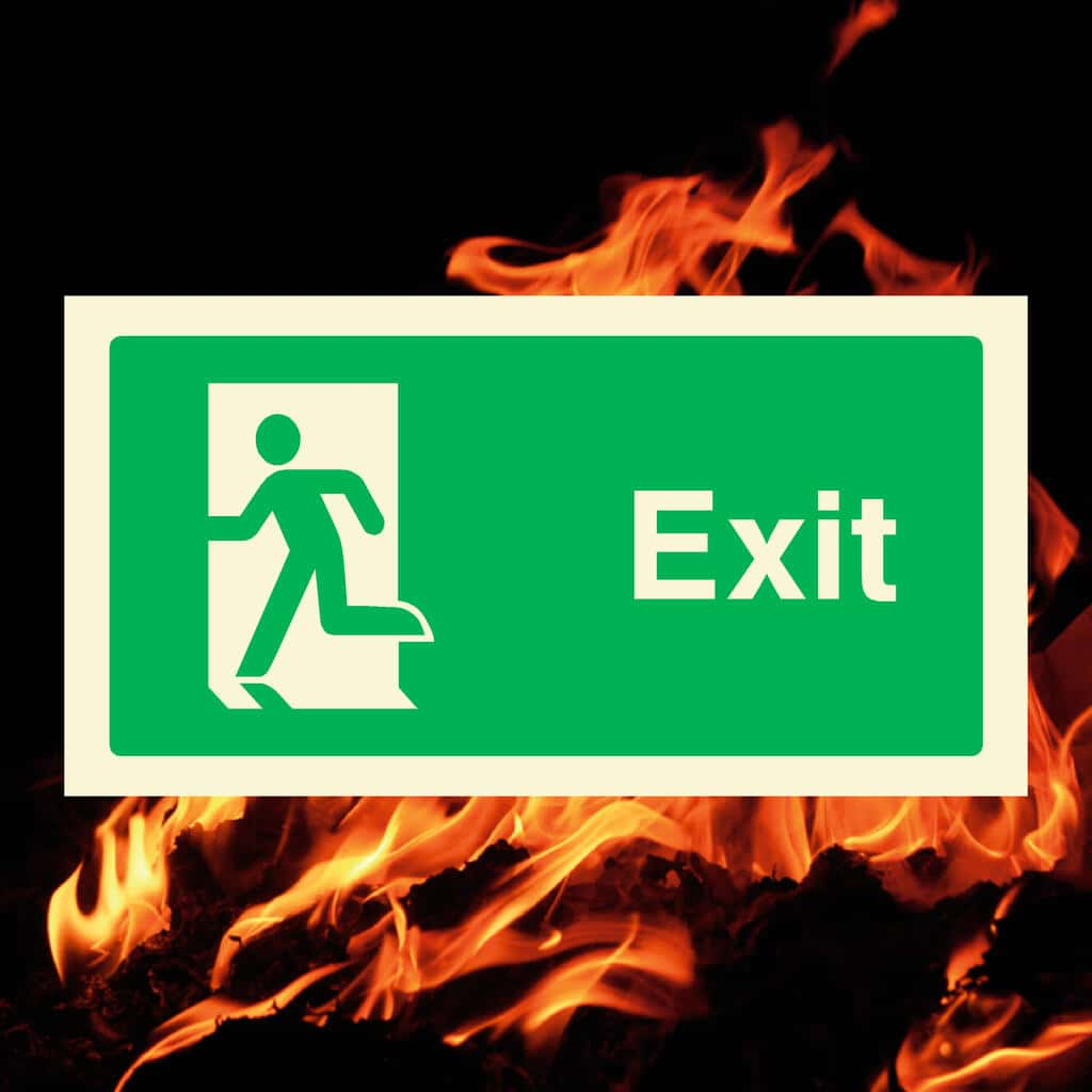 Exit Left Emergency Escape Sign - The Sign Shed