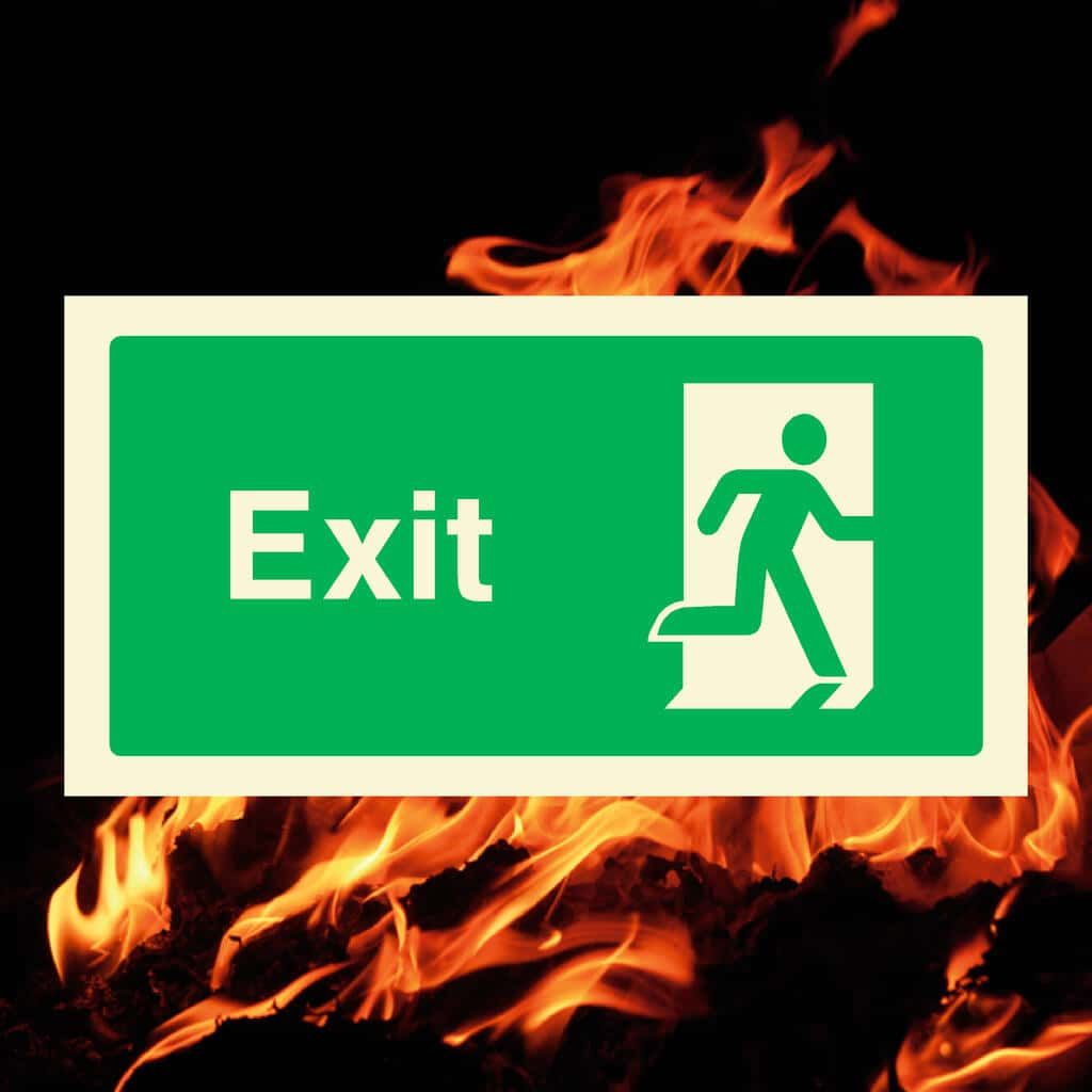 Exit Right Emergency Escape Sign - The Sign Shed