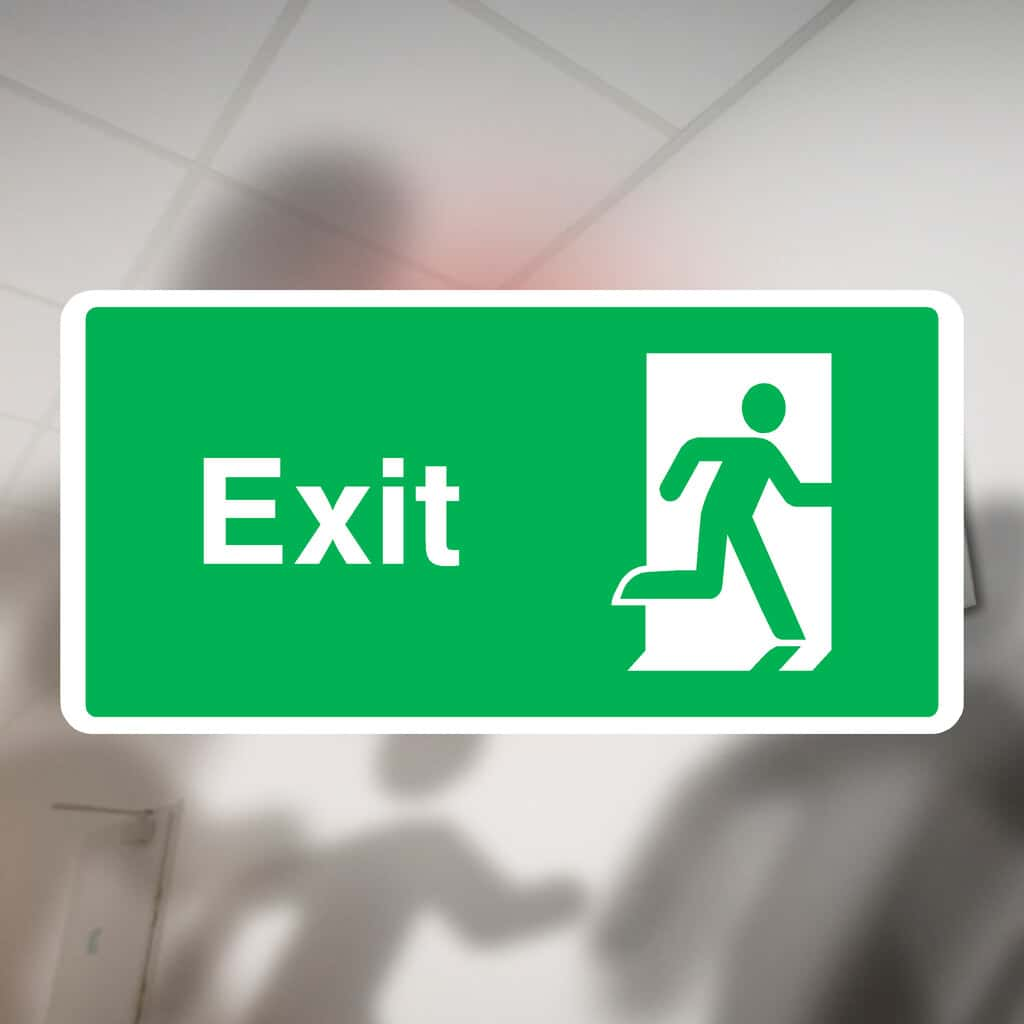 Exit Right Emergency Escape Sign - The Sign Shed