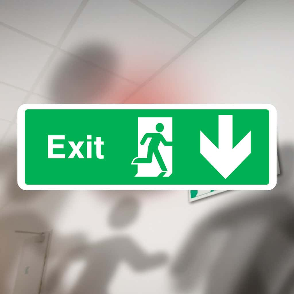 Exit Sign Down Arrow - The Sign Shed