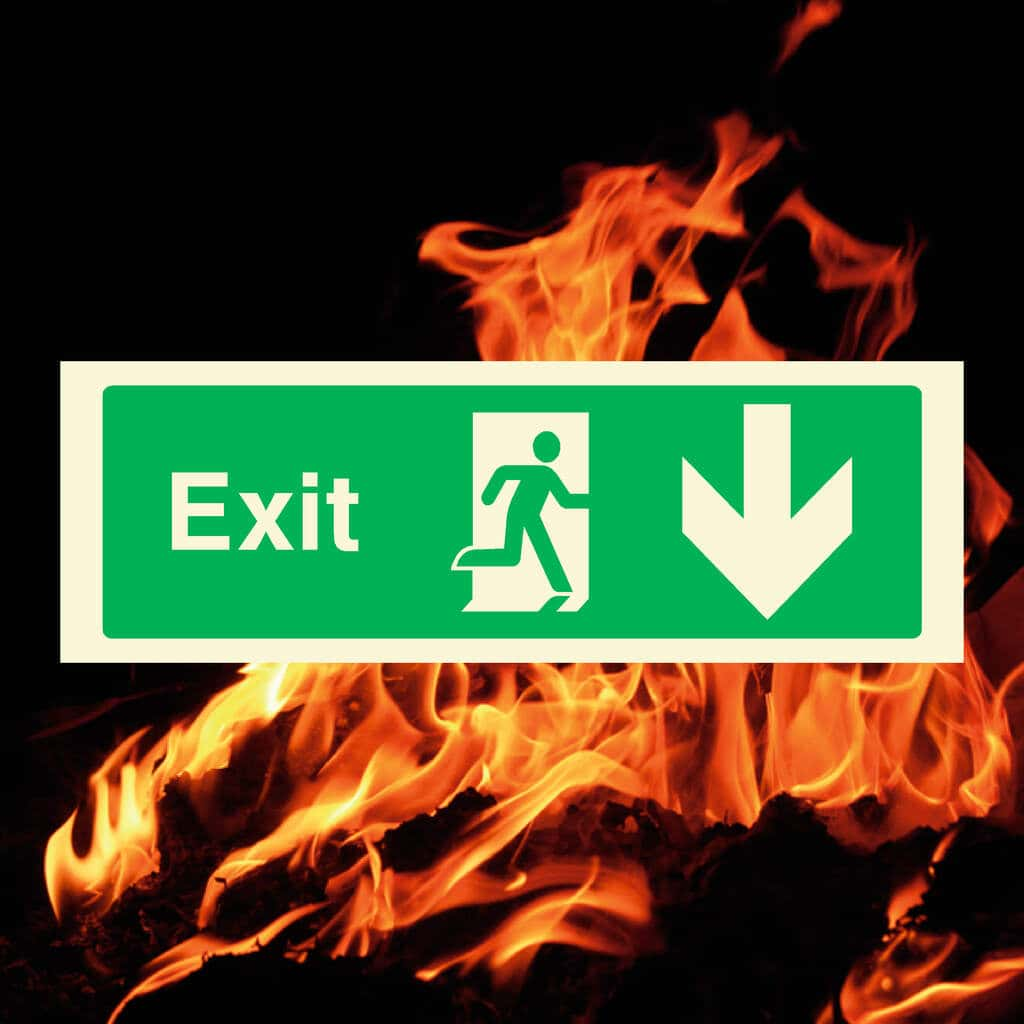 Exit Sign Down Arrow - The Sign Shed