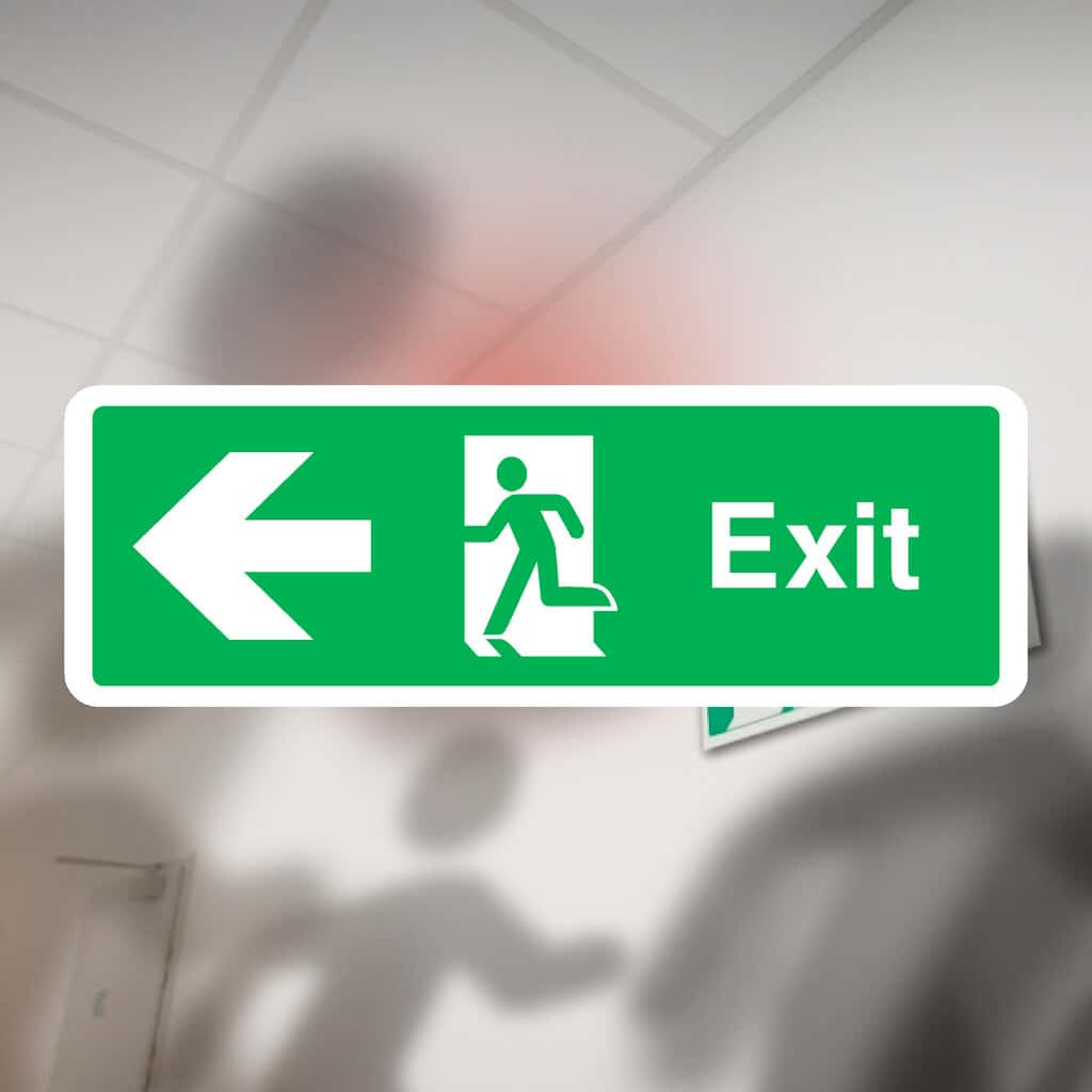 Exit Sign Left Arrow - The Sign Shed