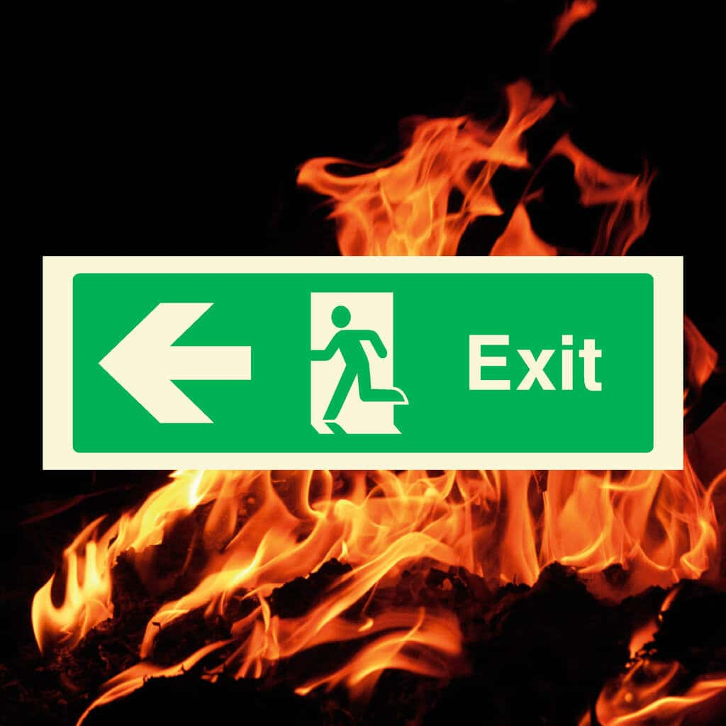 Exit Sign Left Arrow - The Sign Shed