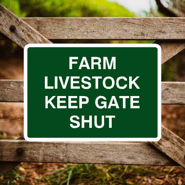 Farm Livestock Keep Gate Shut Sign - The Sign Shed