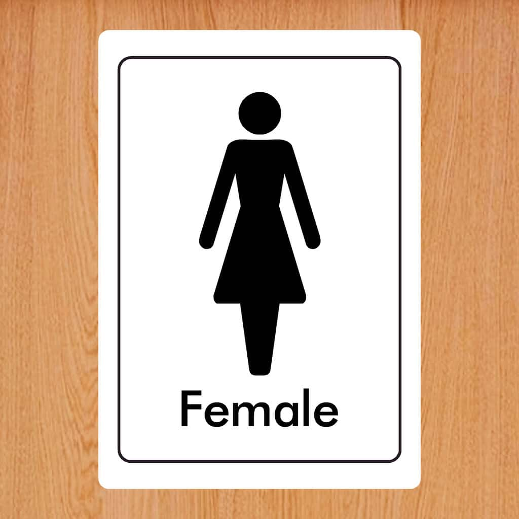 Female White Toilet Sign - The Sign Shed