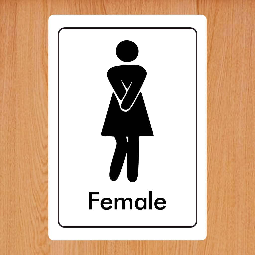 Female White Toilet Sign - The Sign Shed