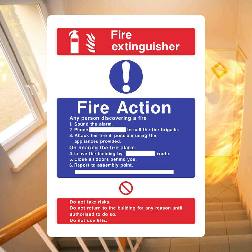 Fire Action Fire Extinguisher Sign - The Sign Shed