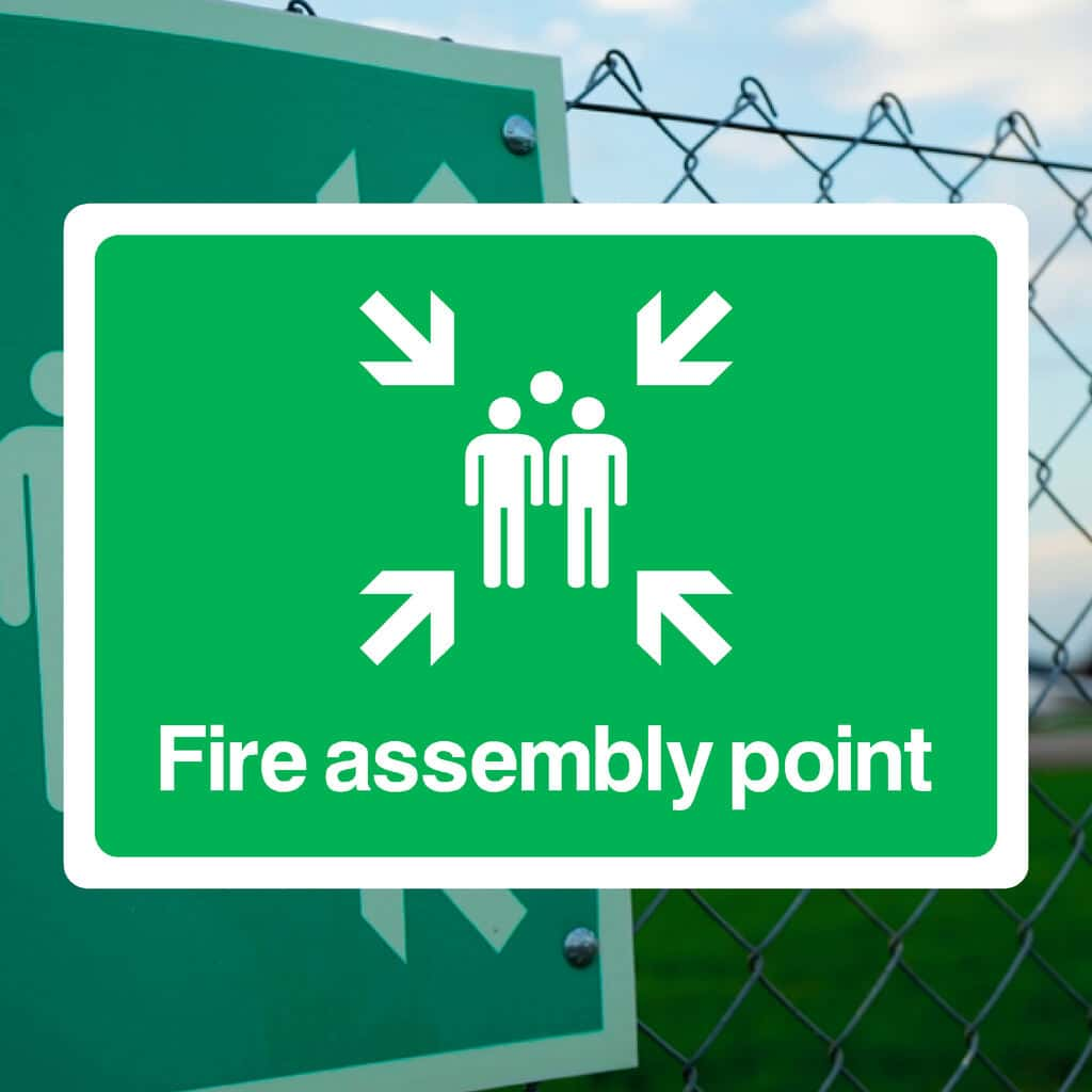 Fire Assembly Point Sign Landscape - The Sign Shed