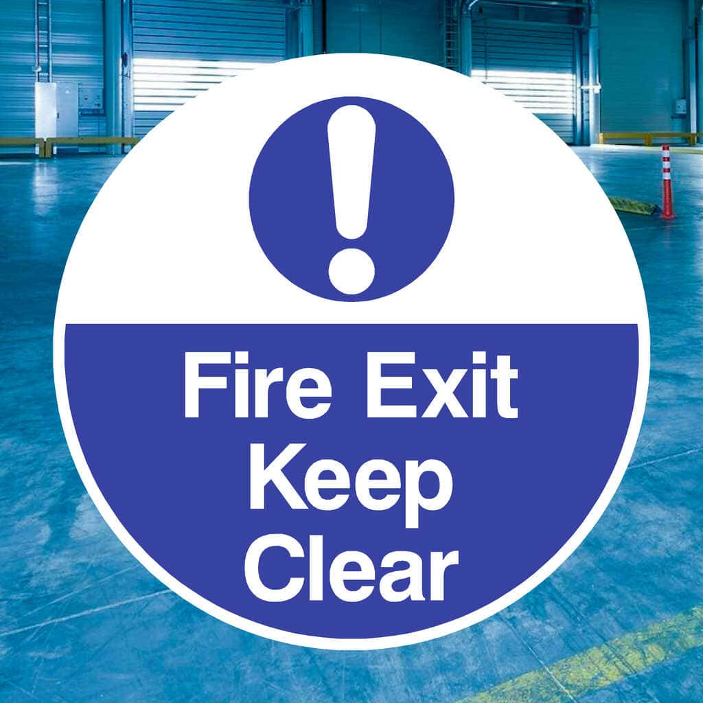 Fire Exit Keep Clear Floor Sticker - The Sign Shed