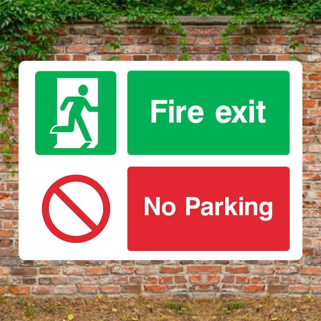 Fire Exit No Parking Sign - The Sign Shed