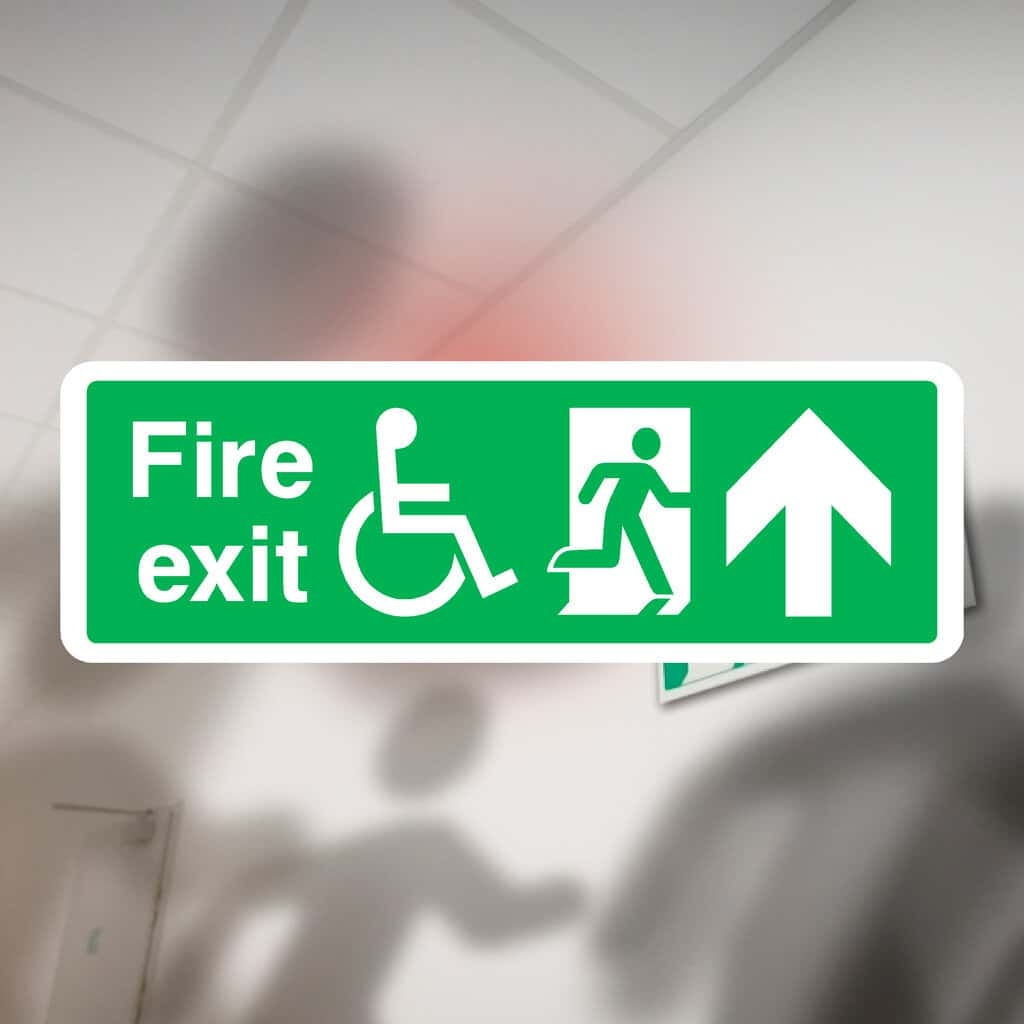 Fire Exit Refuge Sign Forward Arrow - The Sign Shed