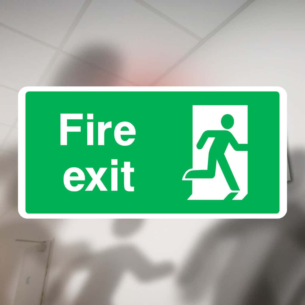 Fire Exit Right Sign - The Sign Shed