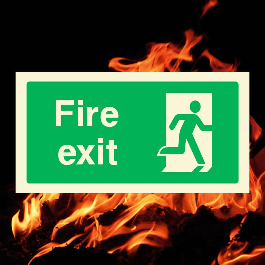 Fire Exit Right Sign - The Sign Shed