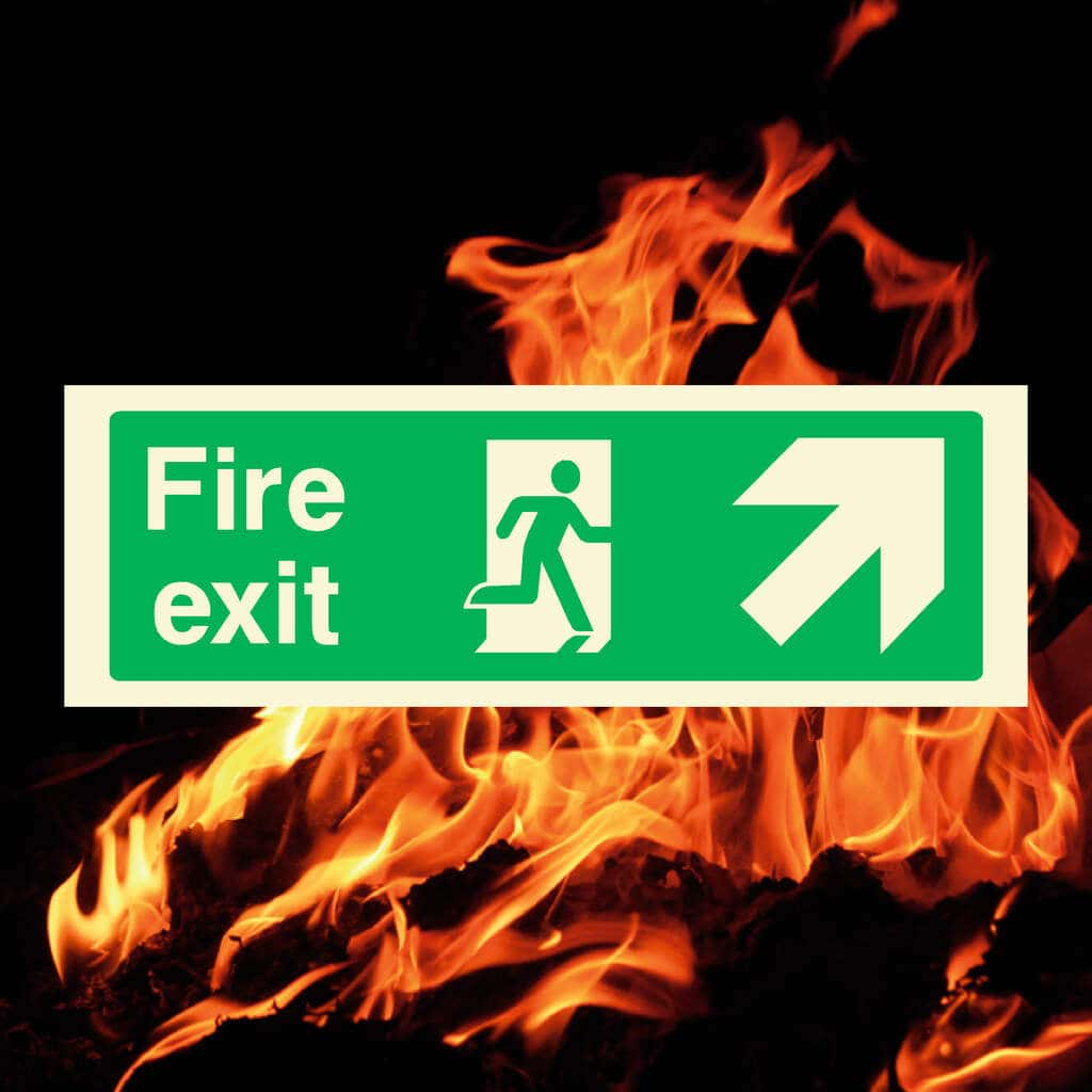 Fire Exit Sign Forward Right Arrow - The Sign Shed